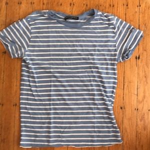 Brandy Melville blue and white striped t-shirt